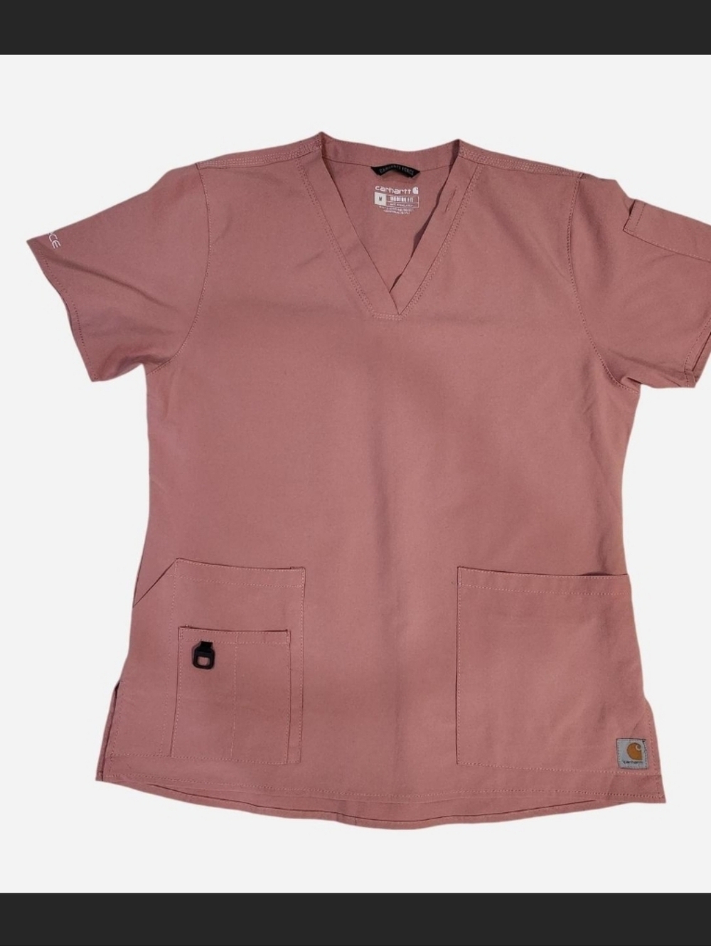 Carhartt Force Cross-Flex Scrub Top Women’s Medium Rose Tint Pink Mauve EUC